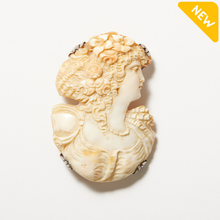 Load image into Gallery viewer, Antique Shell Cameo Brooch/Pendant With Custom Fitted Sterling Back

