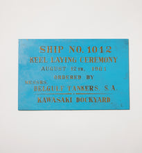 Load image into Gallery viewer, Ship&#39;s Keel Laying 1961 Plaque
