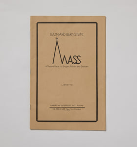 Leonard Bernstein's "MASS" Libretto, First Edition