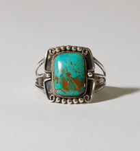 Load image into Gallery viewer, Kingman Mine Turquoise and Navajo Sterling Bracelet
