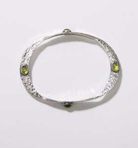 Pat Areias Sterling Silver and Peridot Bangle