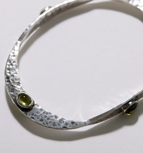 Pat Areias Sterling Silver and Peridot Bangle