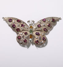 Load image into Gallery viewer, Jeweled Sterling Butterfly Pin
