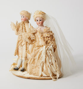 Porcelain Wedding Cake Topper in 18th Century Costume