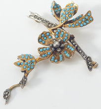 Load image into Gallery viewer, Antique &quot;Japanisme&quot; Floral Branch Travel Jewelry Pin
