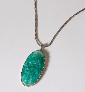 Poured Glass and Sterling Pendant