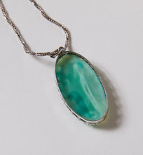 Load image into Gallery viewer, Poured Glass and Sterling Pendant
