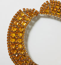 Load image into Gallery viewer, Mid-Century Citrine-colored Crystal Bib Necklace
