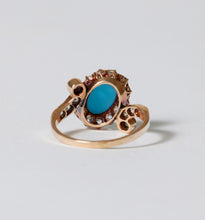 Load image into Gallery viewer, Antique Persian Turquoise, Gold and Diamond Ring
