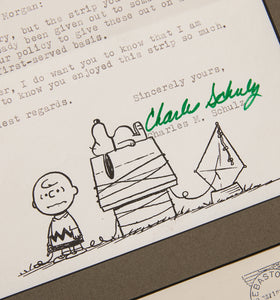 Charles M. Schultz Signed Note with Original "Peanuts" Cartoons