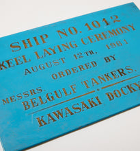 Load image into Gallery viewer, Ship&#39;s Keel Laying 1961 Plaque
