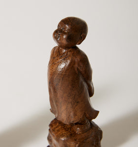 Antique Carved Rosewood Chinese Boys