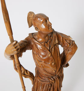Hand Carved Statue of a Native American